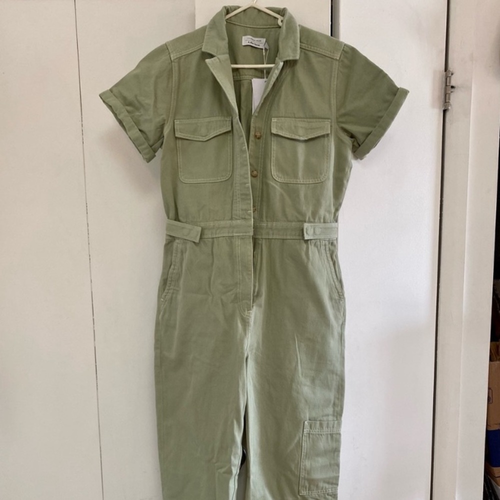 Denim Jumpsuit in Green